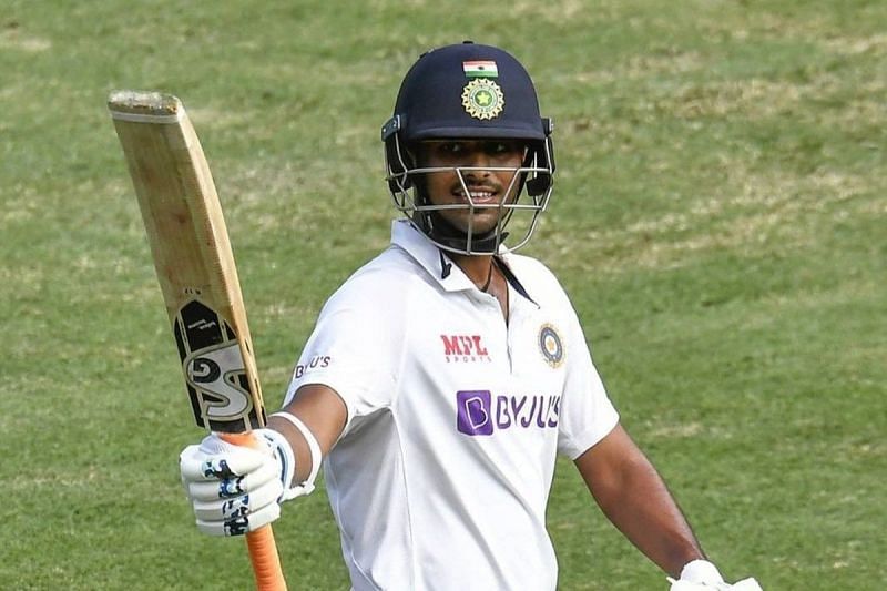 Washington Sundar celebrates his maiden Test fifty